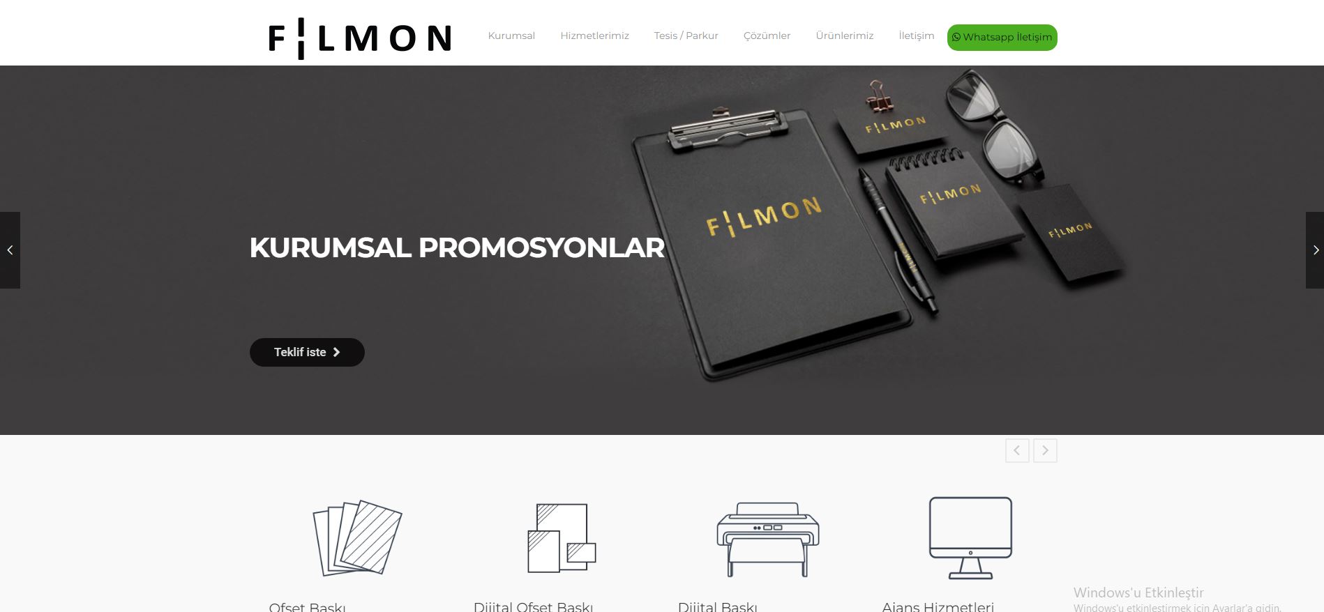 Web Site Tasarımı  Kurumsal web site tasarımı Filmon Matbaa
