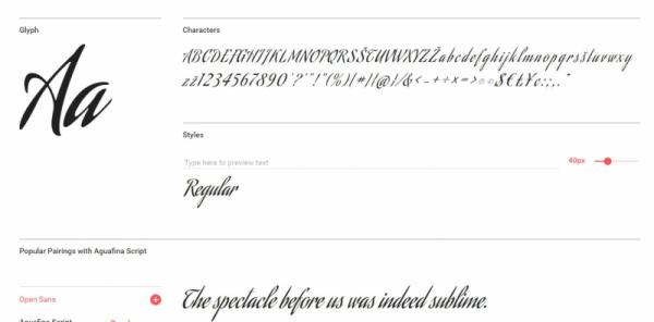 Aguafina Script Google Elyazı fontu