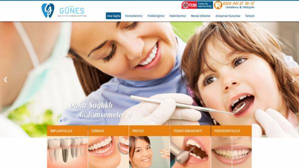Bursa Güneş Ağız ve diş Sağlığı web tasarımı